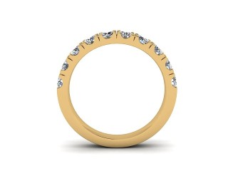 Semi-Set Diamond Wedding Ring in 18ct. Yellow Gold: 3.1mm. wide with Round Split Claw Set Diamonds - 3