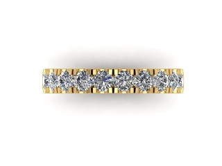 Semi-Set Diamond Wedding Ring in 18ct. Yellow Gold: 3.1mm. wide with Round Split Claw Set Diamonds - 9