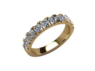 Semi-Set Diamond Wedding Ring in 18ct. Yellow Gold: 3.1mm. wide with Round Split Claw Set Diamonds - 12