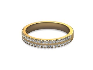 Semi-Set Diamond Wedding Ring in 18ct. Yellow Gold: 3.0mm. wide with Round Milgrain-set Diamonds