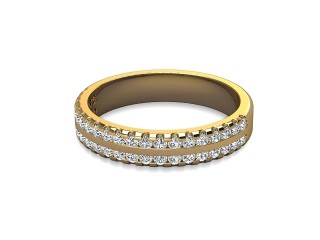 Semi-Set Diamond Wedding Ring in 18ct. Yellow Gold: 3.8mm. wide with Round Milgrain-set Diamonds-w88-18208.38