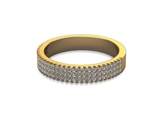 Semi-Set Diamond Wedding Ring in 18ct. Yellow Gold: 3.6mm. wide with Round Milgrain-set Diamonds-w88-18211.36