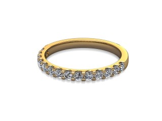 Semi-Set Diamond Wedding Ring in 18ct. Yellow Gold: 2.1mm. wide with Round Shared Claw Set Diamonds-w88-18215.21