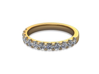 Semi-Set Diamond Wedding Ring in 18ct. Yellow Gold: 2.6mm. wide with Round Shared Claw Set Diamonds