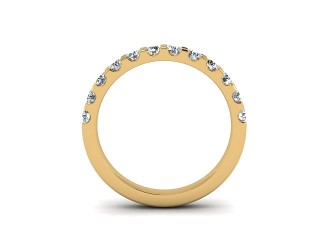 Semi-Set Diamond Wedding Ring in 18ct. Yellow Gold: 2.6mm. wide with Round Shared Claw Set Diamonds - 3