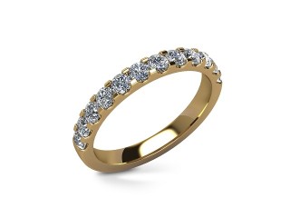 Semi-Set Diamond Wedding Ring in 18ct. Yellow Gold: 2.6mm. wide with Round Shared Claw Set Diamonds - 12