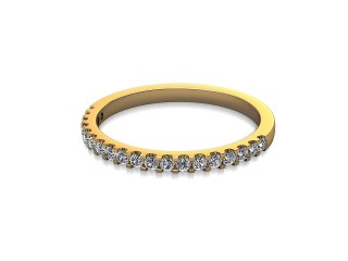 Semi-Set Diamond Wedding Ring in 18ct. Yellow Gold: 1.7mm. wide with Round Shared Claw Set Diamonds-W88-18216.17