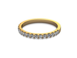 Semi-Set Diamond Wedding Ring in 18ct. Yellow Gold: 1.9mm. wide with Round Shared Claw Set Diamonds-W88-18216.19