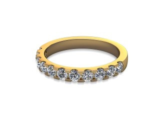 Semi-Set Diamond Wedding Ring in 18ct. Yellow Gold: 2.6mm. wide with Round Shared Claw Set Diamonds-W88-18216.26