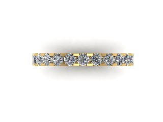 Semi-Set Diamond Wedding Ring in 18ct. Yellow Gold: 2.6mm. wide with Round Shared Claw Set Diamonds - 9
