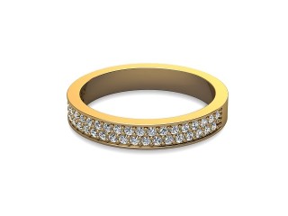 Semi-Set Diamond Wedding Ring in 18ct. Yellow Gold: 3.2mm. wide with Round Milgrain-set Diamonds