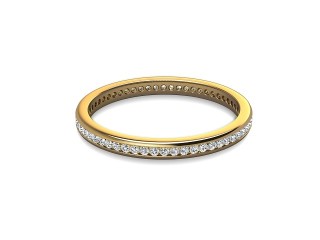 Full-Set Diamond Wedding Ring in 18ct. Yellow Gold: 2.0mm. wide with Round Channel-set Diamonds-W88-18308.20
