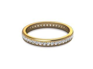 Full-Set Diamond Wedding Ring in 18ct. Yellow Gold: 2.7mm. wide with Round Channel-set Diamonds-W88-18308.27