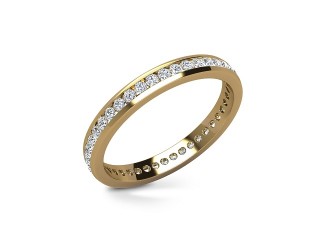 Full-Set Diamond Wedding Ring in 18ct. Yellow Gold: 2.7mm. wide with Round Channel-set Diamonds - 12