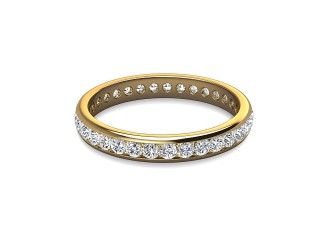 Full-Set Diamond Wedding Ring in 18ct. Yellow Gold: 2.9mm. wide with Round Channel-set Diamonds-W88-18308.29