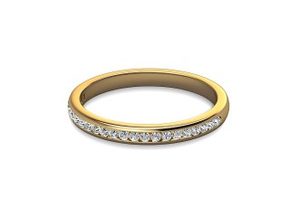 Semi-Set Diamond Wedding Ring in 18ct. Yellow Gold: 2.2mm. wide with Round Channel-set Diamonds-W88-18309.22