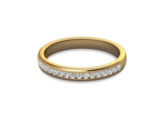Semi-Set Diamond Wedding Ring in 18ct. Yellow Gold: 2.7mm. wide with Round Channel-set Diamonds-W88-18309.27
