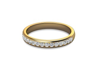 Semi-Set Diamond Wedding Ring in 18ct. Yellow Gold: 2.8mm. wide with Round Channel-set Diamonds-W88-18309.28