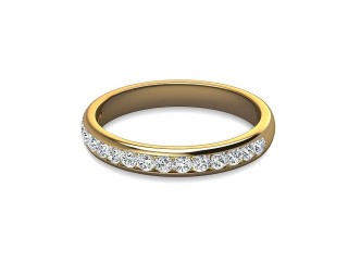 Semi-Set Diamond Wedding Ring in 18ct. Yellow Gold: 2.9mm. wide with Round Channel-set Diamonds-W88-18309.29