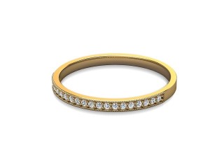 Semi-Set Diamond Wedding Ring in 18ct. Yellow Gold: 1.8mm. wide with Round Milgrain-set Diamonds-W88-18310.18