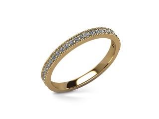 Semi-Set Diamond Wedding Ring in 18ct. Yellow Gold: 2.2mm. wide with Round Milgrain-set Diamonds - 12