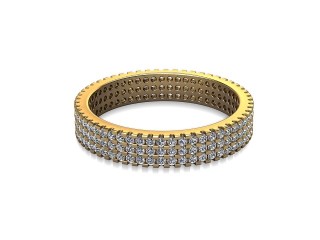 Full-Set Diamond Wedding Ring in 18ct. Yellow Gold: 3.6mm. wide with Round Shared Claw Set Diamonds