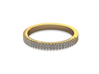 Semi-Set Diamond Wedding Ring in 18ct. Yellow Gold: 2.2mm. wide with Round Shared Claw Set Diamonds-W88-18334.22