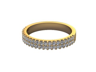 Semi-Set Diamond Wedding Ring in 18ct. Yellow Gold: 3.2mm. wide with Round Shared Claw Set Diamonds