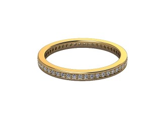 Full-Set Diamond Wedding Ring in 18ct. Yellow Gold: 2.0mm. wide with Round Milgrain-set Diamonds-W88-18349.20