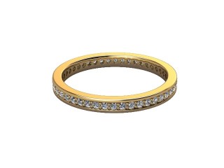 Full-Set Diamond Wedding Ring in 18ct. Yellow Gold: 2.2mm. wide with Round Milgrain-set Diamonds-W88-18349.22