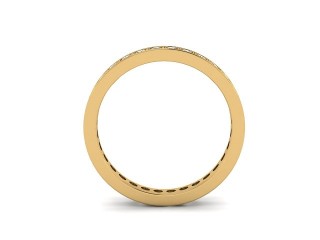 Full-Set Diamond Wedding Ring in 18ct. Yellow Gold: 2.7mm. wide with Round Milgrain-set Diamonds - 3