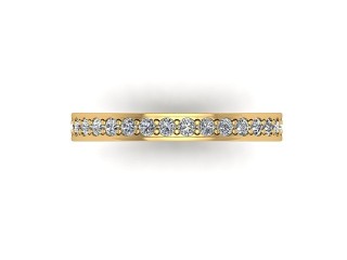 Full-Set Diamond Wedding Ring in 18ct. Yellow Gold: 2.7mm. wide with Round Milgrain-set Diamonds - 9