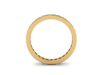 Full-Set Diamond Wedding Ring in 18ct. Yellow Gold: 2.9mm. wide with Round Milgrain-set Diamonds - 3