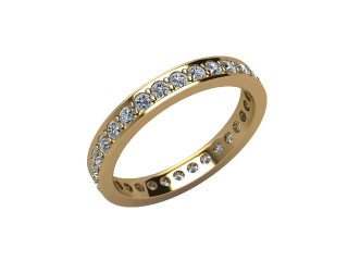 Full-Set Diamond Wedding Ring in 18ct. Yellow Gold: 2.9mm. wide with Round Milgrain-set Diamonds - 12