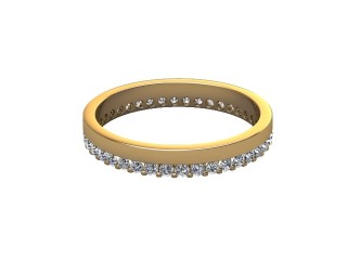 Full-Set Diamond Wedding Ring in 18ct. Yellow Gold: 3.0mm. wide with Round Shared Claw Set Diamonds-W88-18355.30