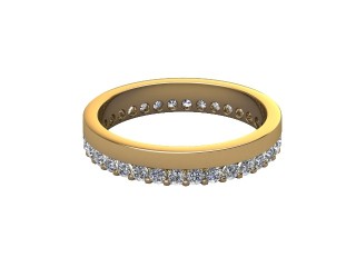 Full-Set Diamond Wedding Ring in 18ct. Yellow Gold: 3.5mm. wide with Round Shared Claw Set Diamonds