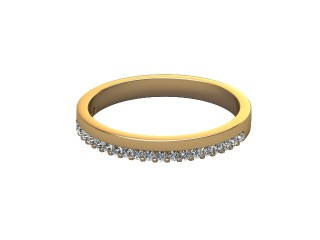 Semi-Set Diamond Wedding Ring in 18ct. Yellow Gold: 2.5mm. wide with Round Shared Claw Set Diamonds-W88-18356.25