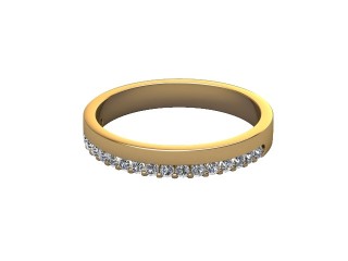 Semi-Set Diamond Wedding Ring in 18ct. Yellow Gold: 3.0mm. wide with Round Shared Claw Set Diamonds-W88-18356.30
