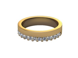 Semi-Set Diamond Wedding Ring in 18ct. Yellow Gold: 4.5mm. wide with Round Shared Claw Set Diamonds