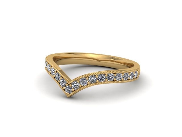 Yellow Gold Diamond Wishbone Wedding Rings