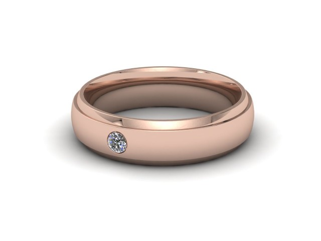 9ct. Rose Gold Single Diamond Wedding Rings