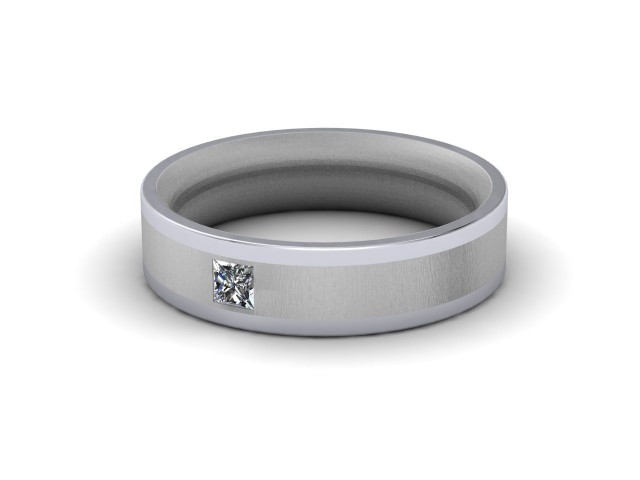 9ct. White Gold Single Diamond Wedding Rings