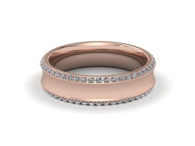 9ct. Rose Gold Designer Diamond Wedding Rings