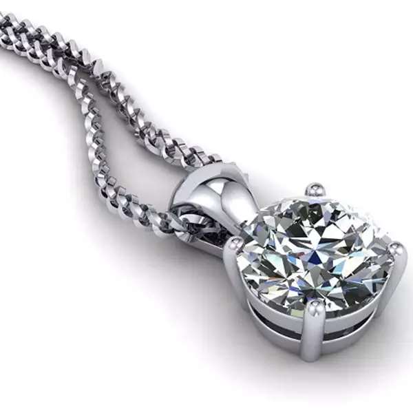 Classic 4-claw diamond pendant & chain